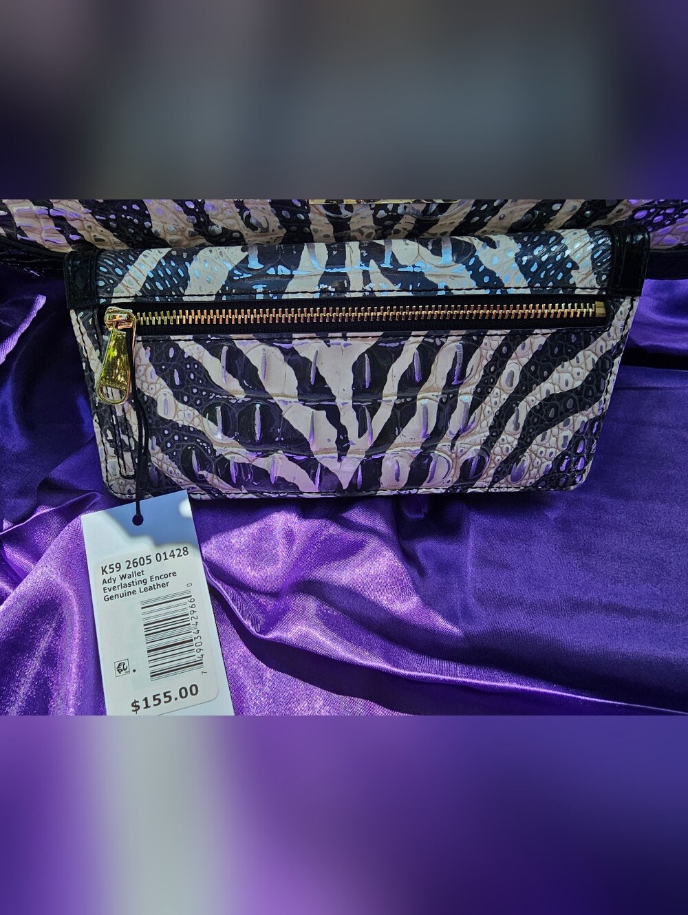 NWT Brahmin Aliza Tote & Ady Wallet Everlasting Encore Zebra Animal Print Set - Picture 10 of 13